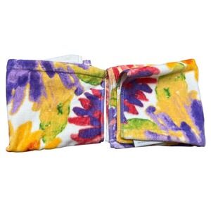 Artisan Floral Washcloth Set OS Multicolor Very Good Soft Terry Cloth 2pc